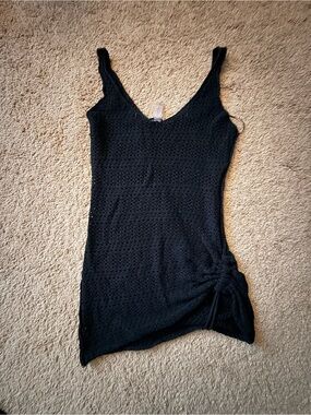 Fashion Nova Black Knit Side-Knot Tank